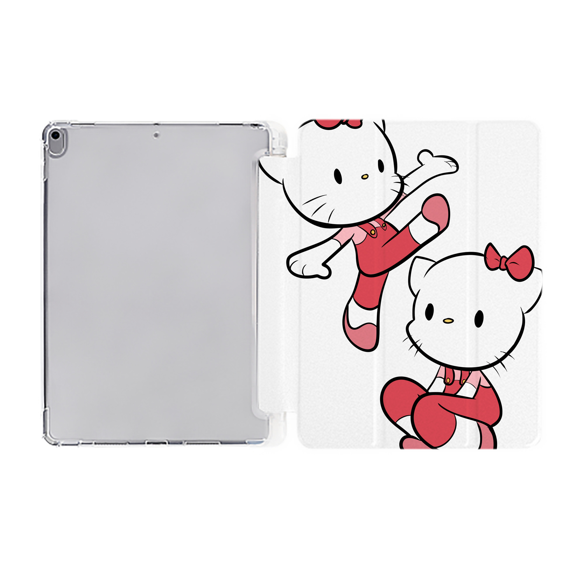 （画像用） Hello Kitty ハローキティ IPad ケース ペン収納付き 三つ折りスタンド PUレザー×シリコン 対応機種9.5/10.5/10.9インチ
